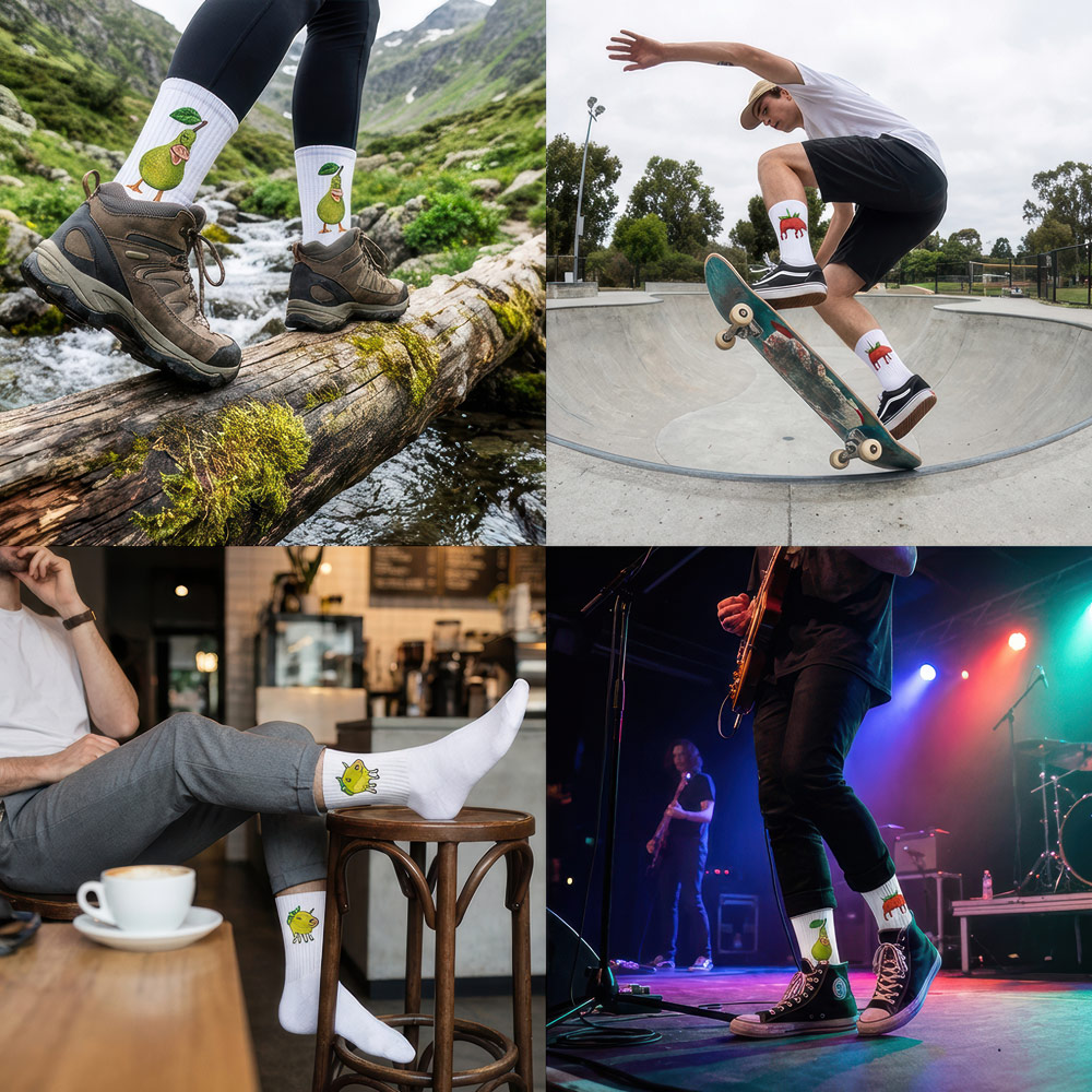 Socken mit spiel-sinn Motiven