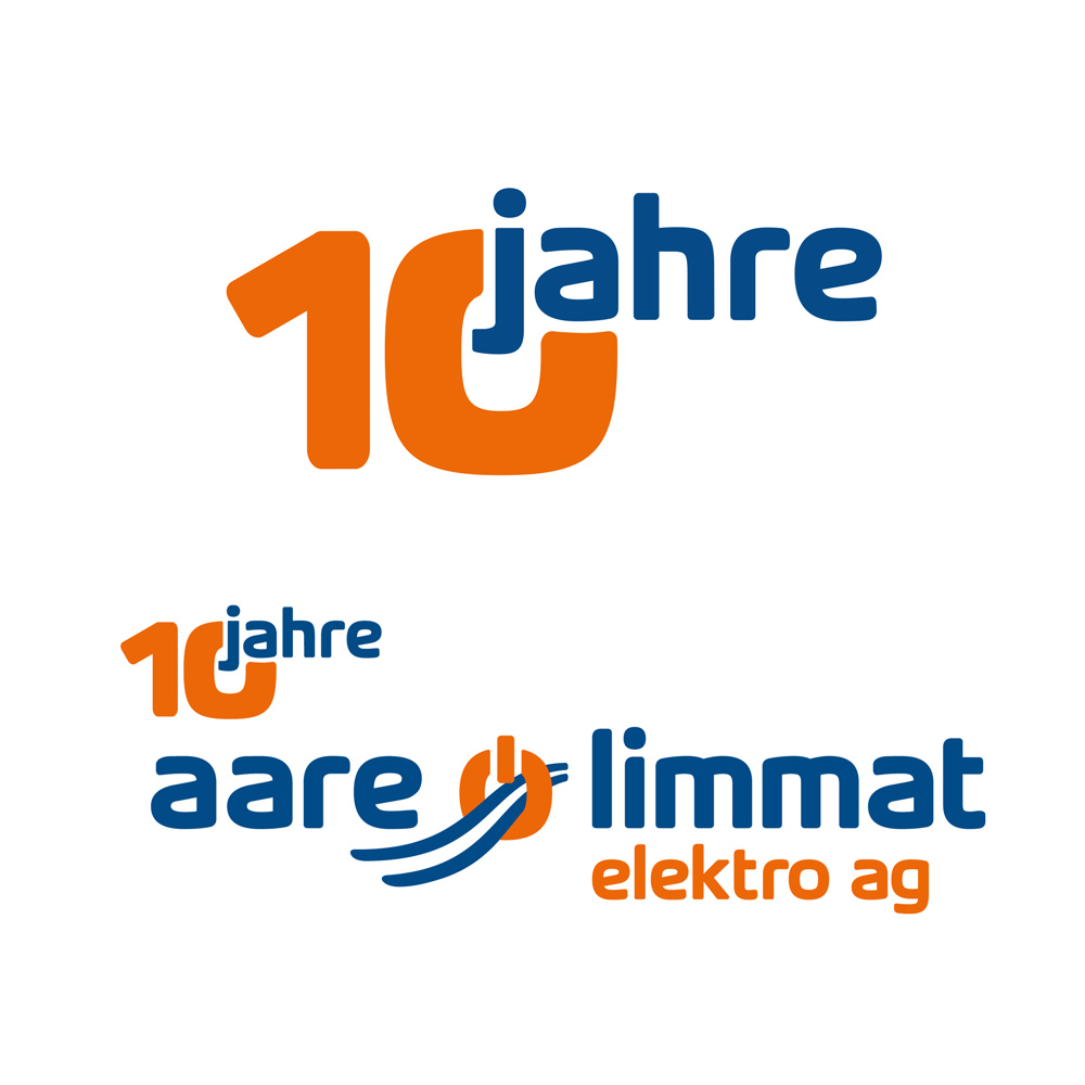 10 Jahre Logo Signet für die aare limmat elektro ag