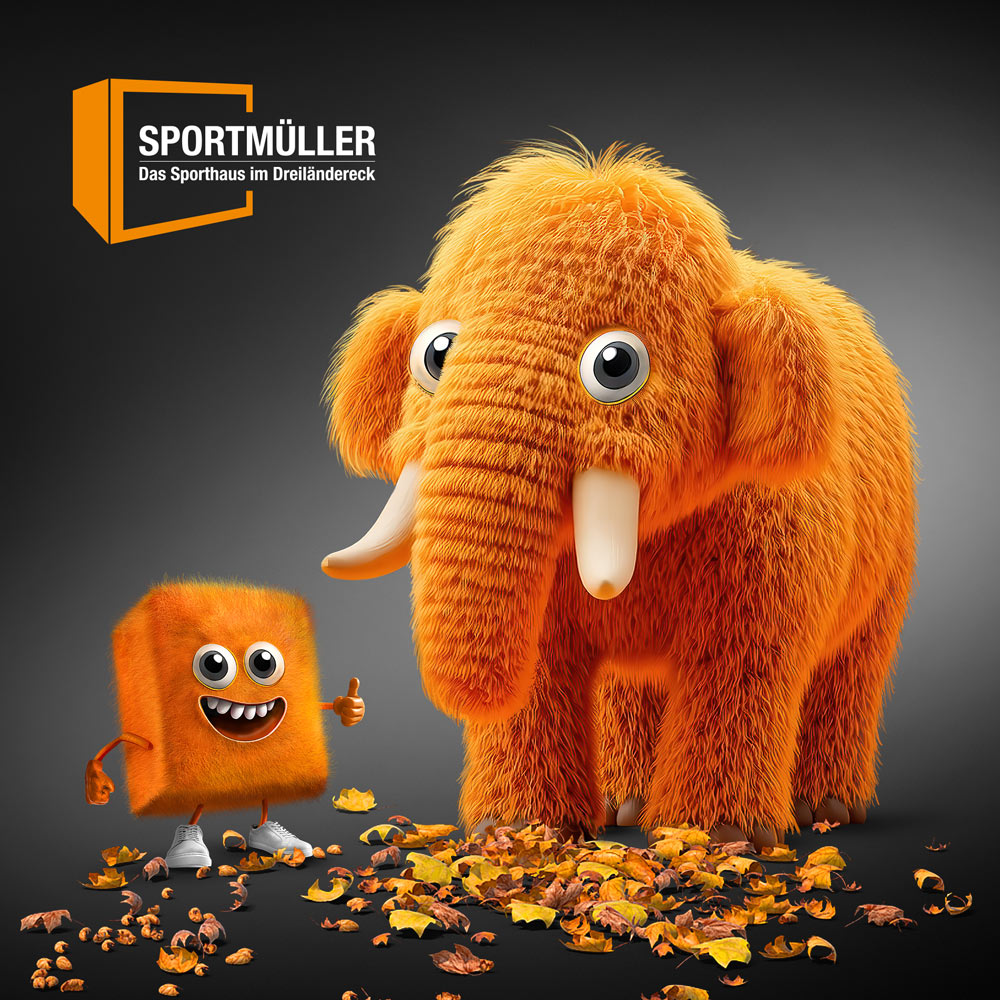ein süßes oranges Mammut und CUBY von Sportmüller in Lörrach